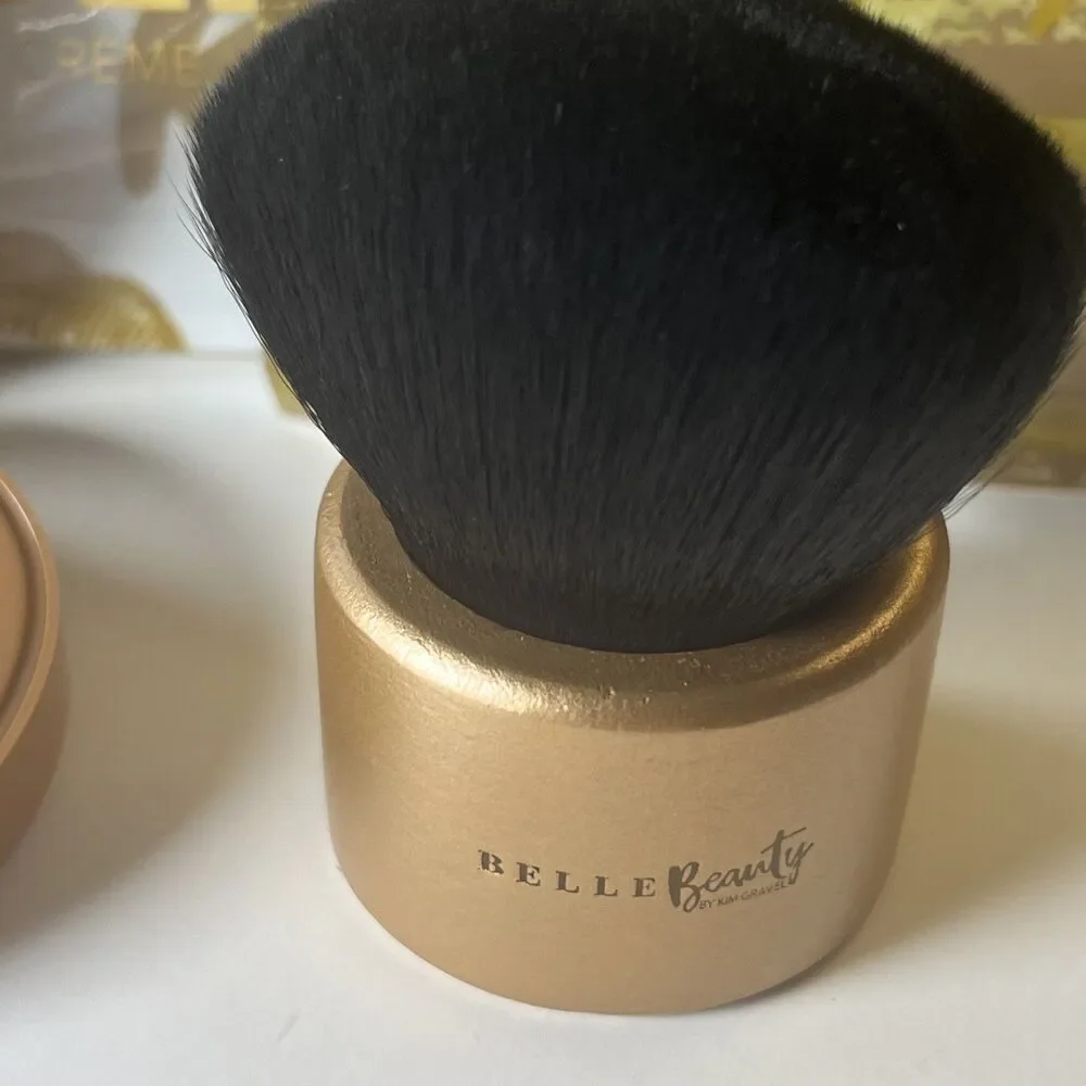 Belle Beauty Get That Glow Bronzabell Bronzer Tuscan Sun Kabuki Brush Lippie